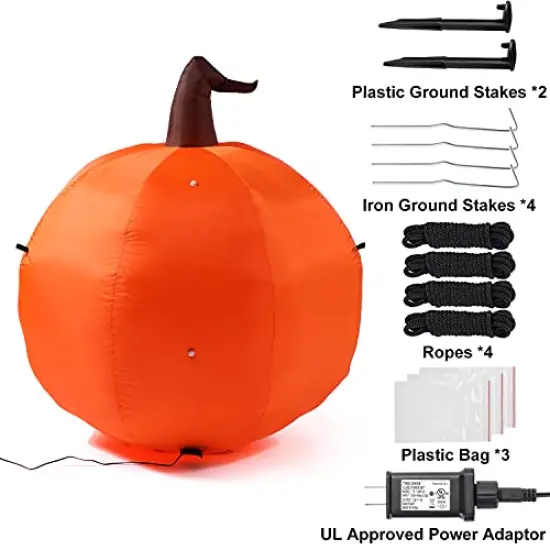 Sizonjoy 4 Ft Halloween Blow up Inflatable Pumpkin Decoration-Lighted Halloween Inflatables for Home Yard Garden Indoor and Outdoor Halloween Decoration Outdoor {5}