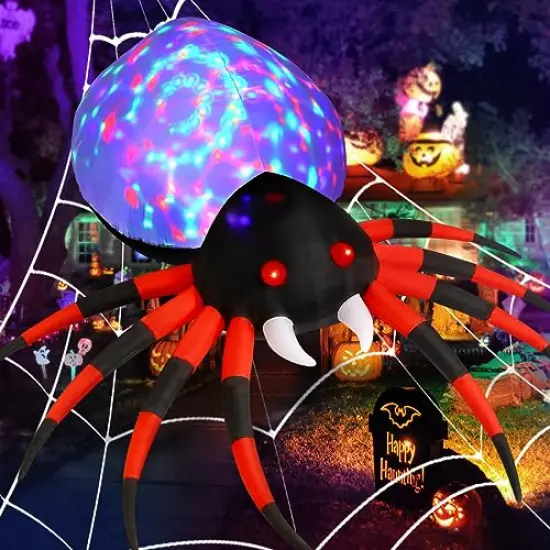 8.5 FT Width Halloween Inflatable Spider Outdoor Decoration with Magic Light, Blow Up Yard Inflatables Holiday Inflatables for Outdoor Yard Garden Lawn Decor {6}
