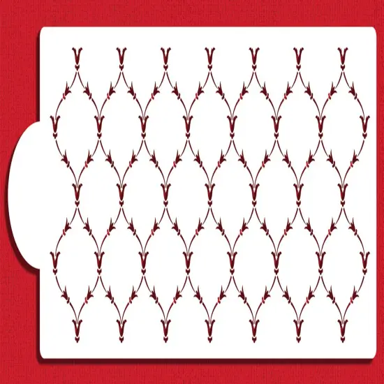 Victoria Scroll Cake Stencil Side | C1087 by Designer Stencils | Cake Decorating Tools | Baking Stencils for Royal Icing, Airbrush, Dusting Powder | Reusable Plastic Food Grade Stencil | Easy to Use {4}