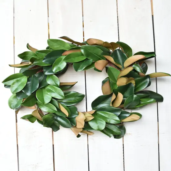 27" Faux Magnolia Leaf Wreath {1}