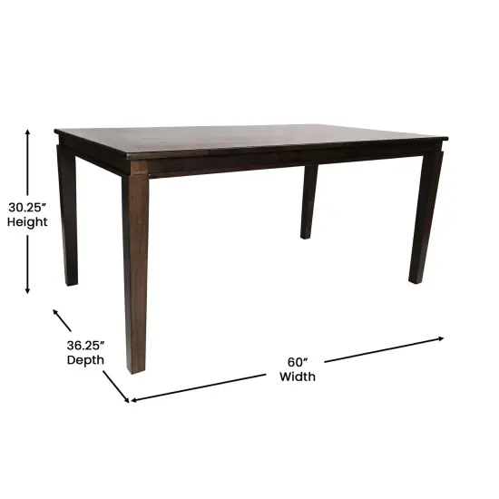 Merrick Lane Hayden Wooden Dining Table with Tapered Legs Wenge Matte {5}