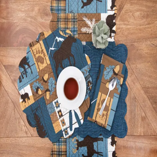 Timber Trails Sky Round Thanksgiving Placemats Set of 6, 17" {5}