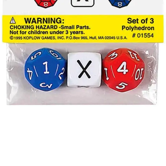Intermediate Multiplication Dice, 3 Per Set, 12 Sets {3}