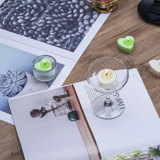 Tea Light Candle Cups, 50Pcs Clear Polycarbonate Plastic Empty Tealight Mold Tin Container with 50Pcs Tealight Candle Wicks (Circle) {4}