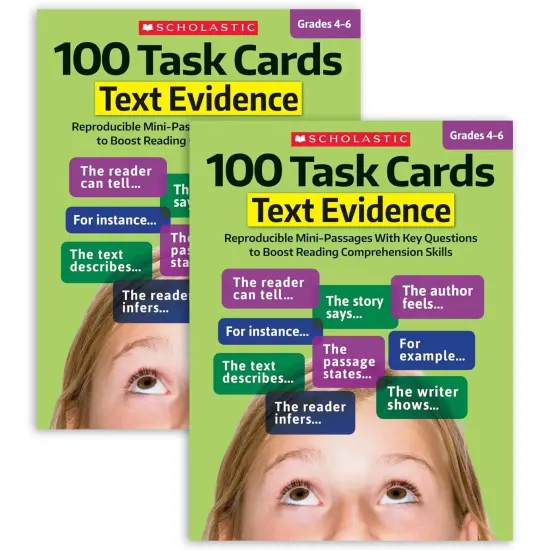 100 Task Cards: Text Evidence Text Activity Book, Pack of 2 {1}