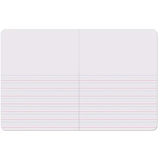 Primary Composition Book, Book Bound, D'Nealian/Zaner-Bloser, 1/2" x 1/4" x 1/4" Picture Story Ruled, 9-3/4" x 7-1/2", 100 Sheets, Pack of 6 {3}