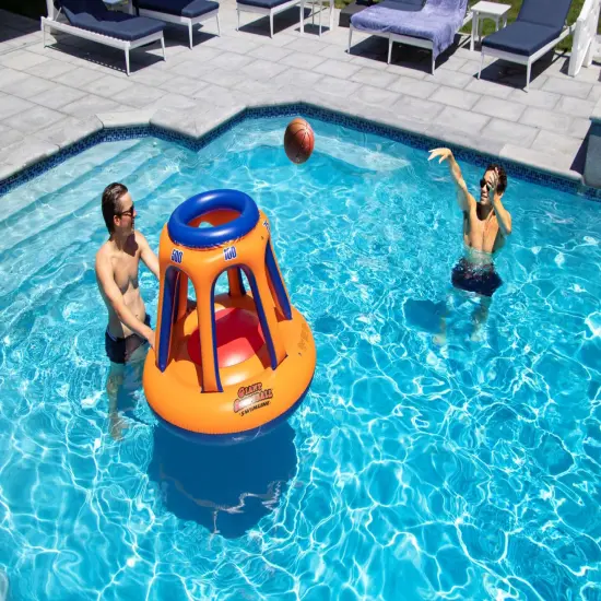 Swim Central Inflatable Giant Shootball Floating Swimming Pool Game - 48" Orange {4}
