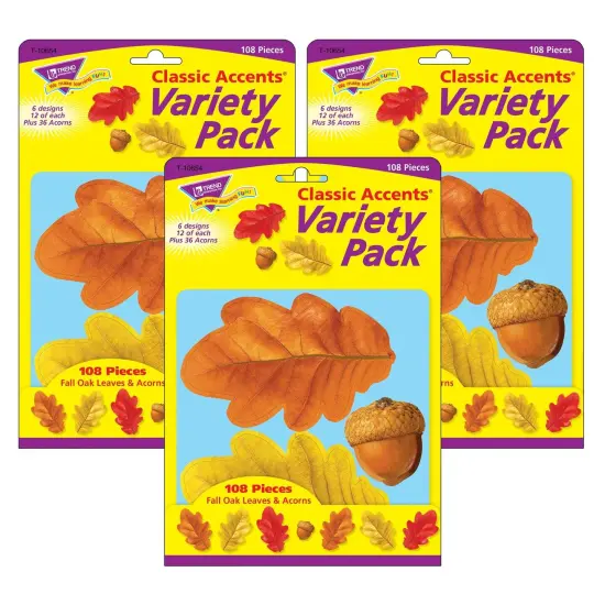 Fall Oak Leaves & Acorns Classic Accents&reg; Variety Pack, 108 Per Pack, 3 Packs {1}