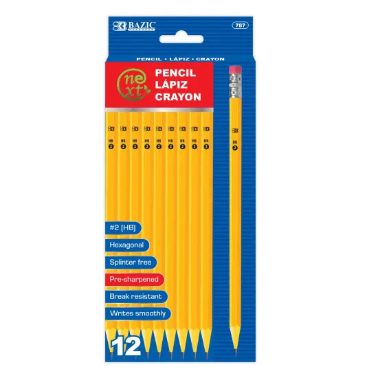 BAZIC Yellow Pencil #2 Pre-Sharpened (12/Pack) {1}