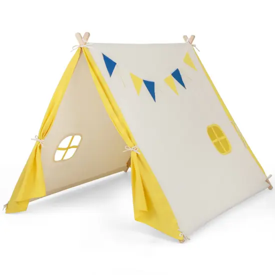 Kids Play Tent With Solid Wood Frame Holiday Birthday Gift & Toy For Boys & Girls {3}