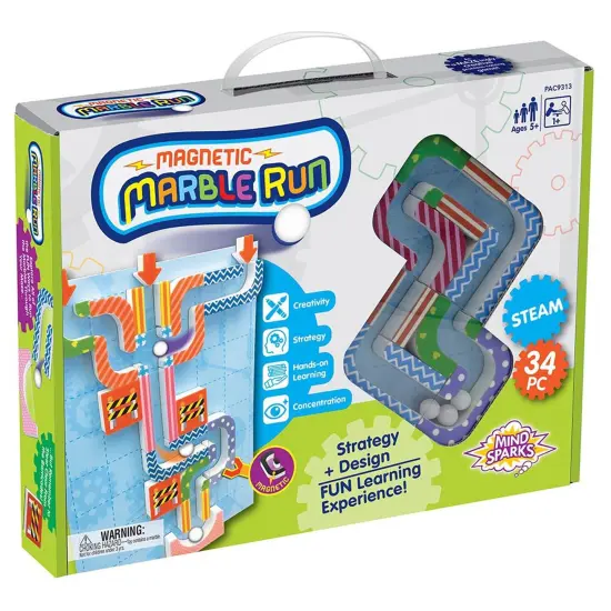 Magnetic Marble Run, Assorted Colors, 9.6"W x 11.2"H Magnetic Board, 34 Pieces {1}
