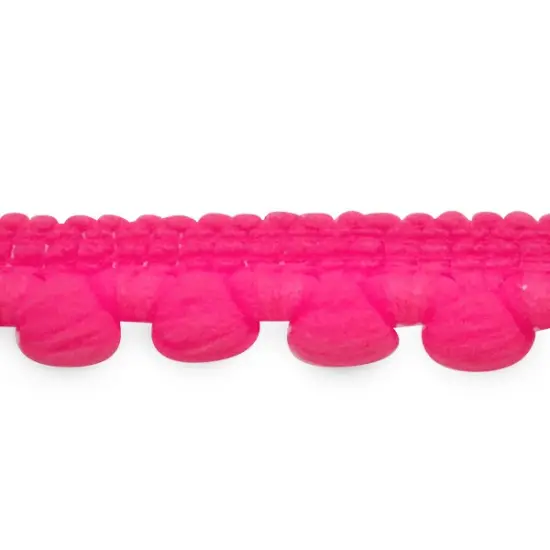 10 yards of Franky Pea Pod 3/8" Baby Pom Fringe Trim | 10 yard cut Neon Fuchsia {1}