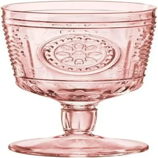 Bormioli Rocco Romantic Stemware Drinking Glass 4 Set 10.75 oz Cotton Candy Pink {3}