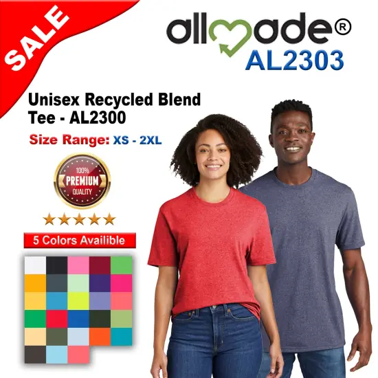 Allmade&reg; Unisex Recycled Blend Tee Reused royal heather {2}