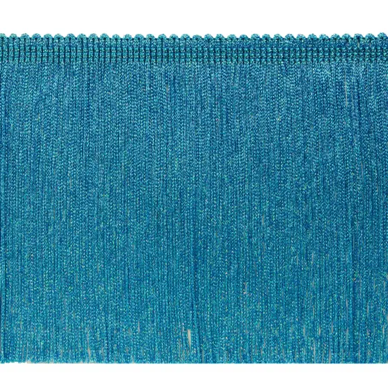 10 Yards of 6" Metallic Chainette Fringe Trim | 10 yard cut Turquoise {1}