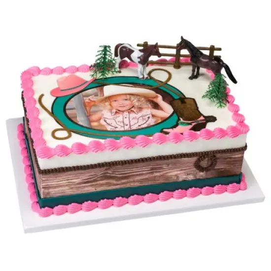 Horses, trees, and Fence Birthday Cake Kit 3 Piece {4}