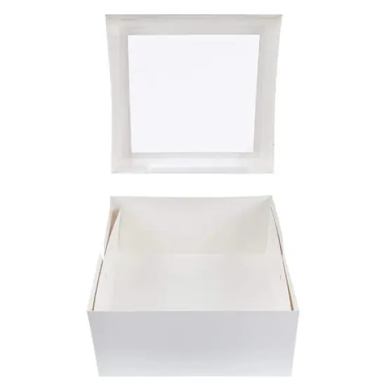 12 x 12 x 6" White Bakery Boxes with Window Pastry Boxes for Cakes, Cookies and Desserts {6}