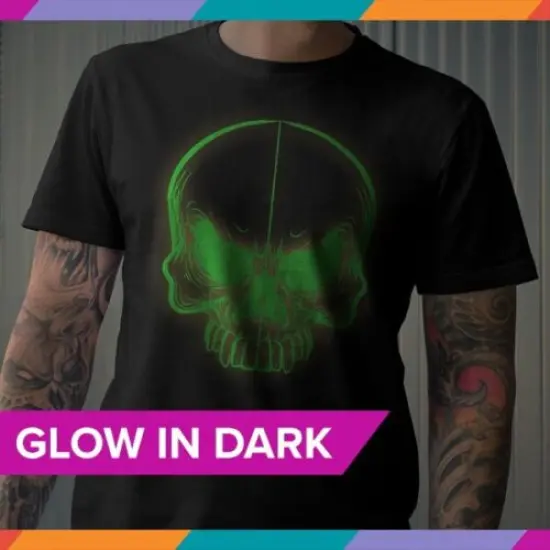 Heat Transfer Paper for Dark T Shirts (5 Sheets, 8.5x11'') GLOW IN THE DARK GREEN Iron on Transfers Paper Printable Heat Transfer Vinyl for Inkjet Printer {6}