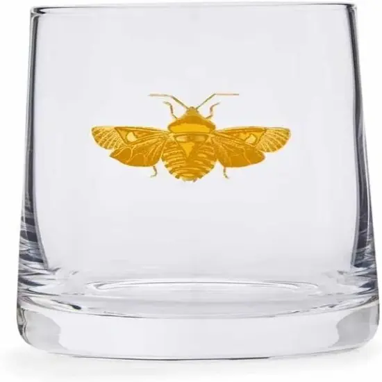 Spode Creatures of Curiosity Double Old Fashioned Glass, Set of 2 - Clear/Gold {3}