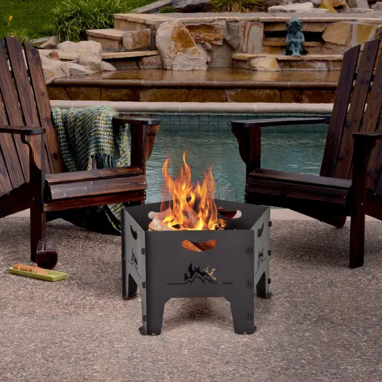 19 Inches Collapsible Portable Plug Fire Pit With Storage Bag {1}