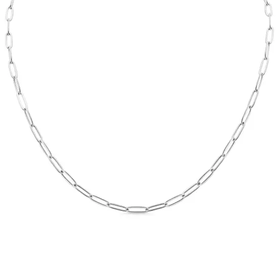 Stainless Steel Paperclip Chain Necklace {2}