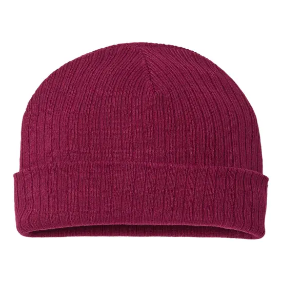 Atlantis Headwear&reg; Sustainable Rib Cuffed Beanie Burgundy {4}