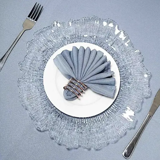 24 CLEAR 13" Round Textured Charger Plates {1}