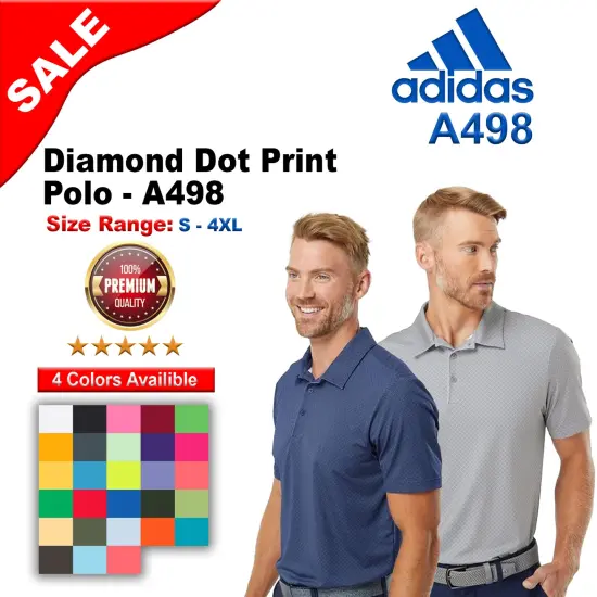 Adidas&reg; Diamond Dot Print Polo Black/ white/ grey {2}