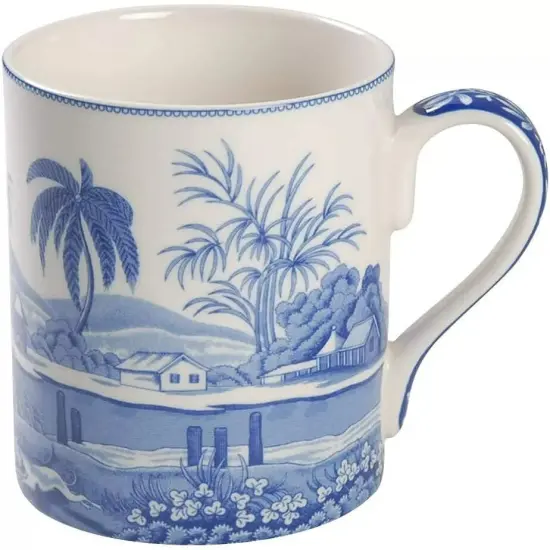 Spode Blue Room Indian Sporting 16 Ounces Fine Porcelain Mug - Blue/White {4}