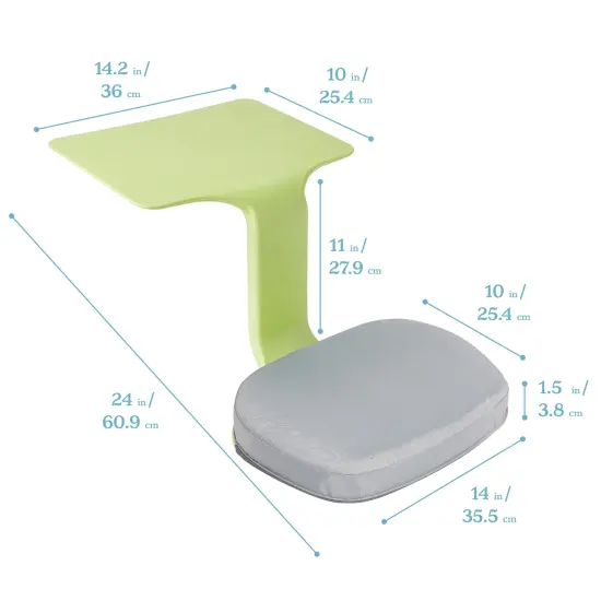 The Surf Portable Lap Desk and Surf Cushion, Flexible Seating Floor Desk with Foam Pad, 1-Pack Green {2}