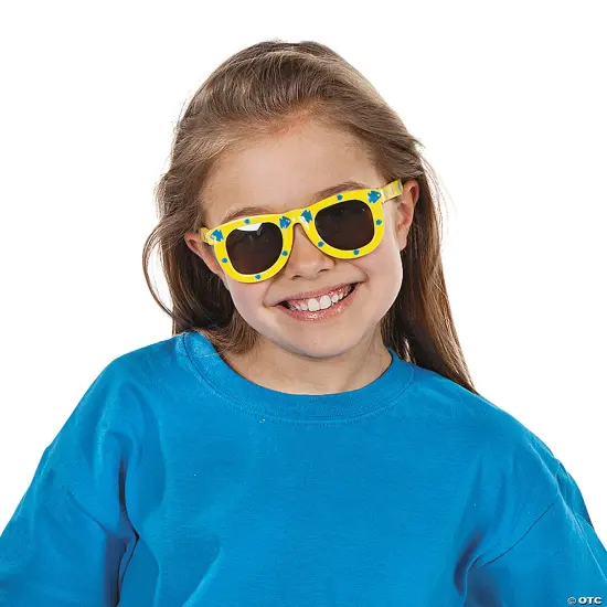 5" Kids Purple, Blue, Green & Yellow Fish Print Sunglasses 12 Pieces {2}