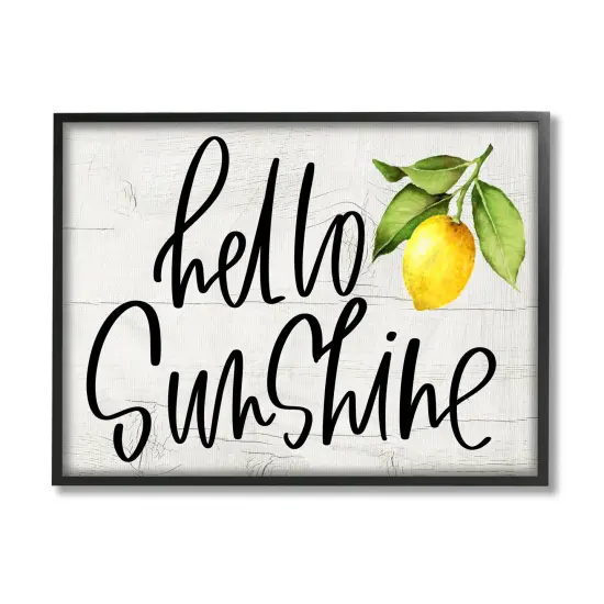 Stupell Industries Hello Sunshine Lemon BranchFramed Giclee Art Black Frame {7}
