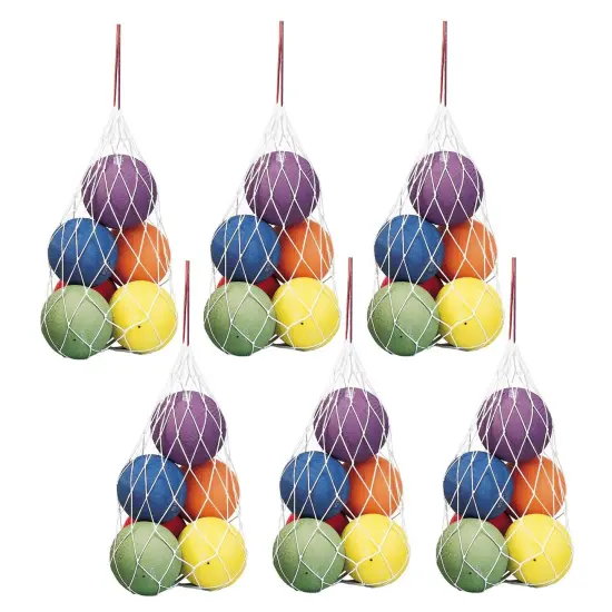 Mesh Sports Ball Bag with Drawstring, 24" x 36", Pack of 6 {1}