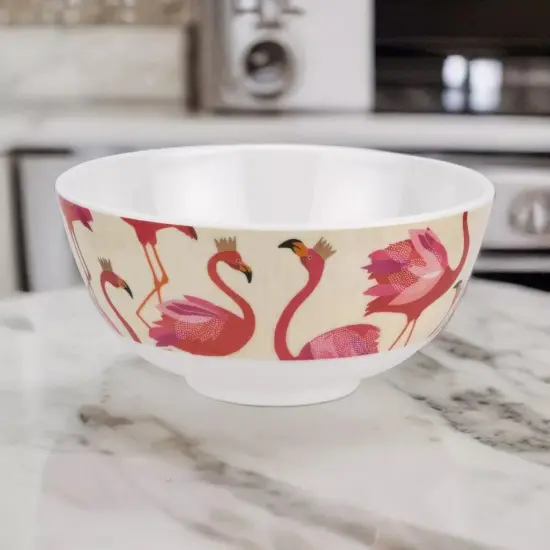 Portmeirion Sara Miller London Flamingo Melamine Bowls, Set of 4, 6 Inch {3}