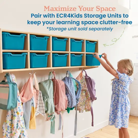 Scoop Front Storage Bins, Multipurpose Organization, 10-Pack Turquoise {5}