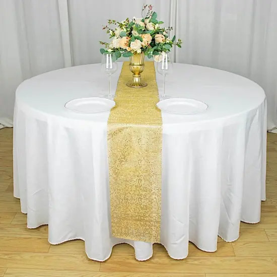 Crystal Rhinestone Table Runner Gold {1}