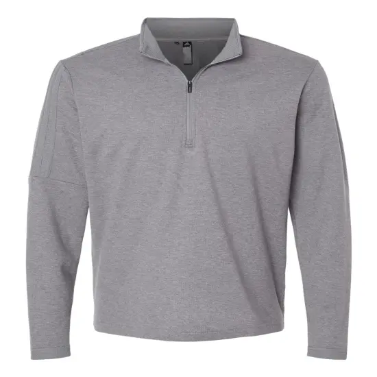 Adidas&reg; 3-Stripes Quarter-Zip Sweater Grey three melange {1}