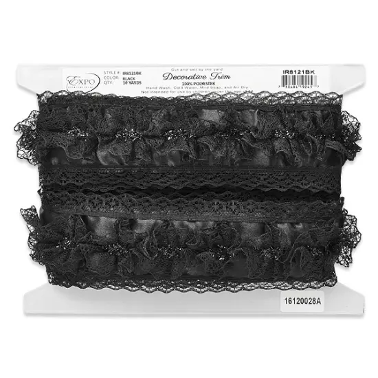 10 yards of Cortana Regal Lace Trim 2 1/2" | 10 yard cut Black {3}