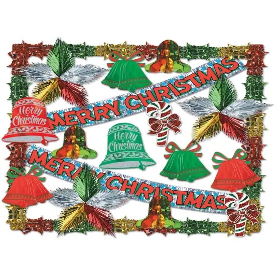 20 Piece Merry Christmas Metallic Winter Holiday Decorations Kit {1}