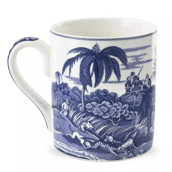 Spode Blue Room Indian Sporting 16 Ounces Fine Porcelain Mug - Blue/White {1}