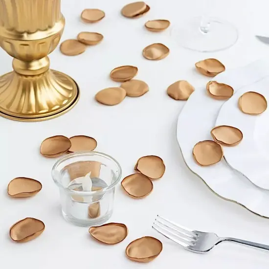 400 GOLD Silk Rose Petals Matte Artificial Flowers Table CONFETTI {2}