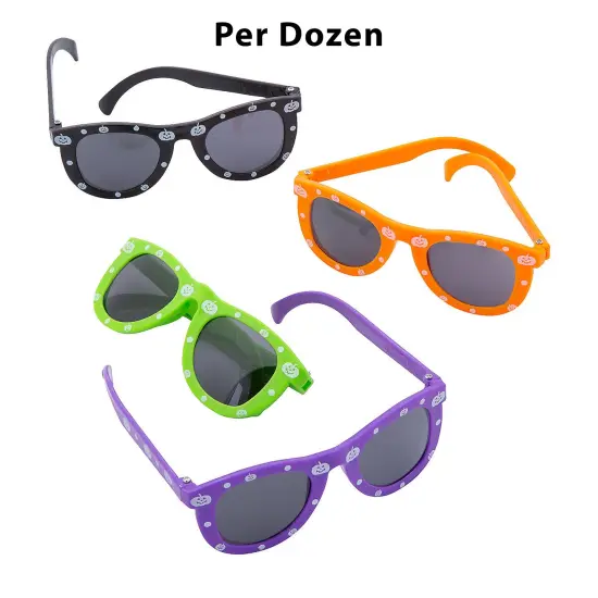 12 Pieces Kids Halloween Jack-o&rsquo;-Lantern Print Sunglasses {1}