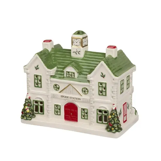 Spode &ndash; Christmas Tree Collection Miniature Christmas Village Train Station {1}