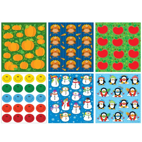 Carson Dellosa 528PC Stickers, Pumpkin, Turkey, Apple, Smiley Face, Snowman, and Penguins for Winter and Fall Art, School Supplies, Party Favor, Reward Chart for Kids, Daily Planner, School Supplies {1}