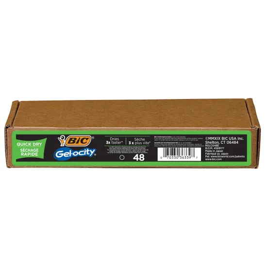 BIC Gelocity Quick Dry Black Gel Pens, Medium Point (0.7mm), 48-Count Pack, Retractable Gel Pens With Comfortable Full Grip {2}