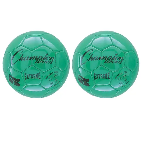 Extreme Soccer Ball, Size 5, Green, Pack of 2 {1}