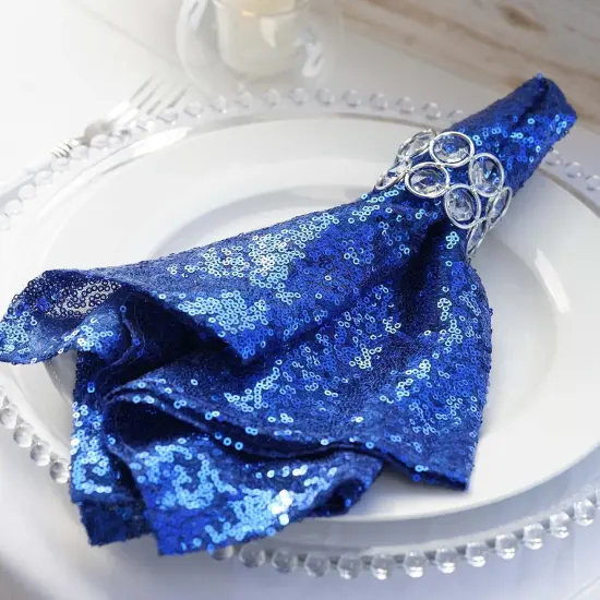 20" Sequined Napkin for Wedding Party Royal blue {2}