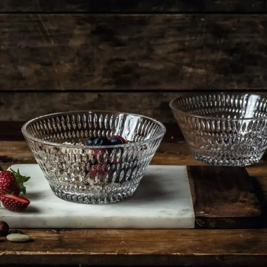 Nachtmann Ethno Bowls, Clear 6.5 Inch Crystal Bowls, Set of 2 {3}