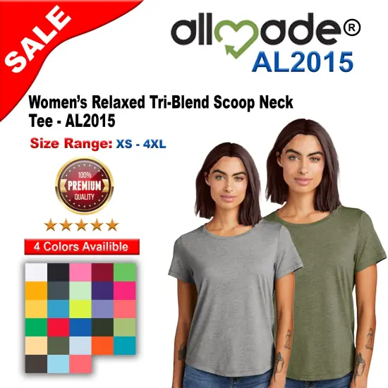 Allmade&reg; Women&rsquo;s Relaxed Tri-Blend Scoop Neck Short Sleeve Tee Space black {2}