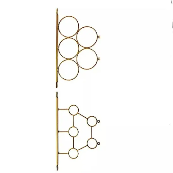 GOLD 3ft tall 2-Tier Rectangular Metal Bar Cart Wooden Serving Trays {2}